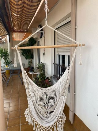 Hamaca columpio algodón beige