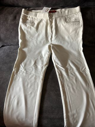 Pantalón blanco mujer elástico