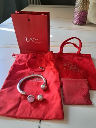 Pulsera rígida Uno de 50 | Plata rosa