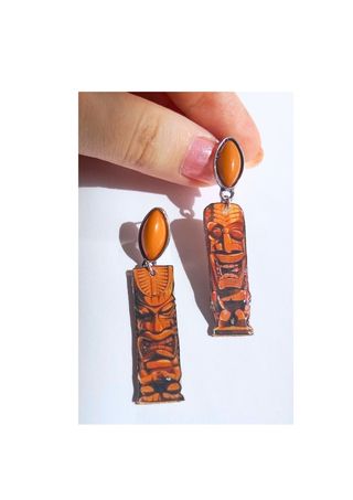 Pendientes Tótem Marrones, pendientes verano, joya