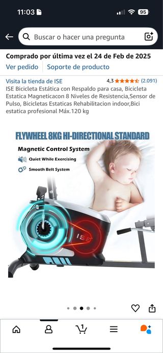 Bicicleta estática ISE con respaldo