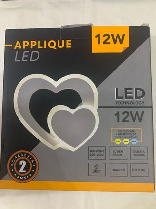 Applique LED a forma di cuore 12W