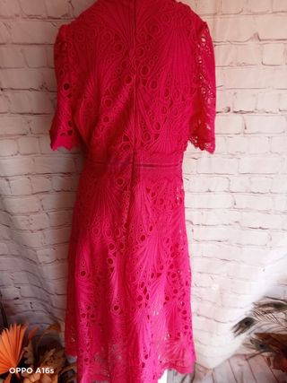 Vestido fiesta rosa T- L nuevo LE-3