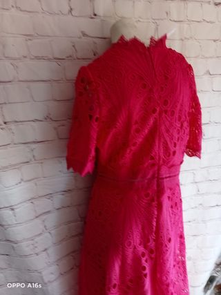 Vestido fiesta rosa T- L nuevo LE-3