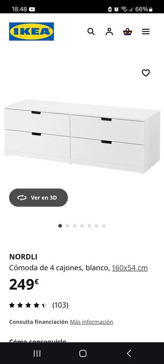 Cómoda zapatero Nordli Ikea