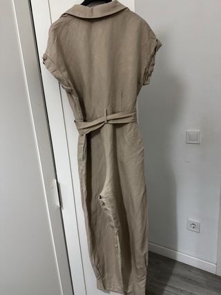 Mono Zara lino beige talla XS