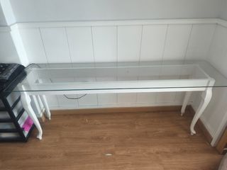 Mesa consola cristal blanco