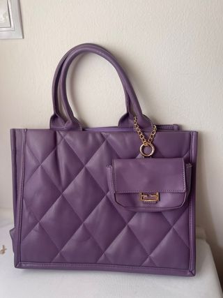 Bolso acolchado morado