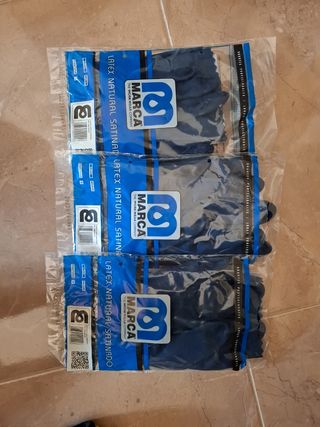 3 Guantes látex Marca - Azules