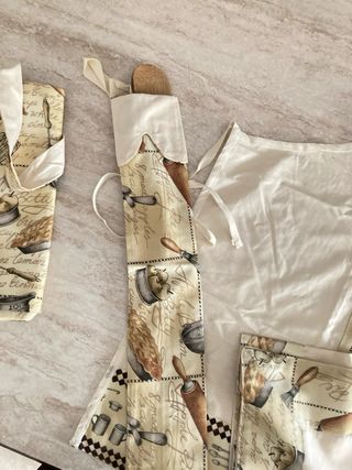 Set grembiuli cucina beige - Cotone