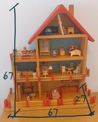Casita muñecas madera años 80