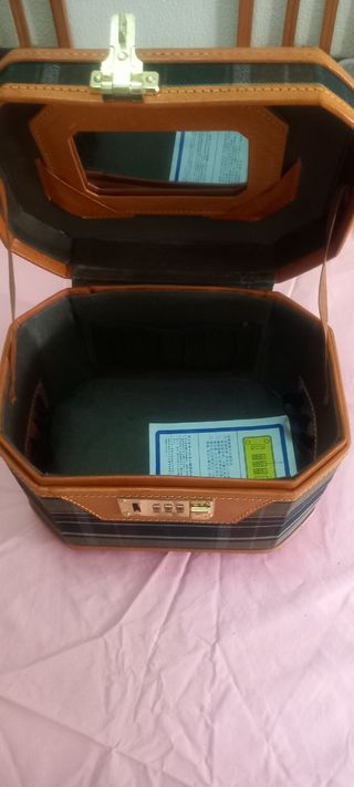 Necesser viaje cuero marrón-negro
