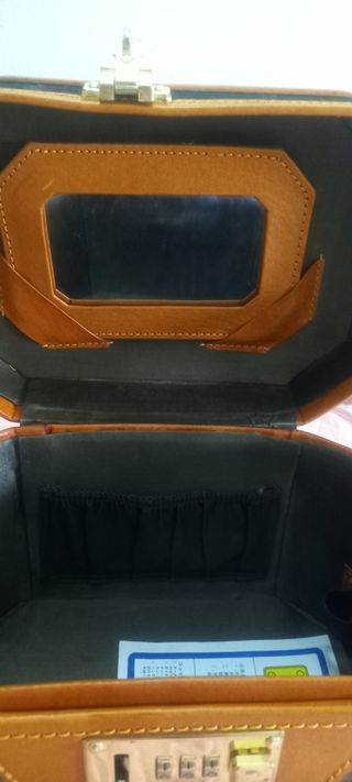 Necesser viaje cuero marrón-negro