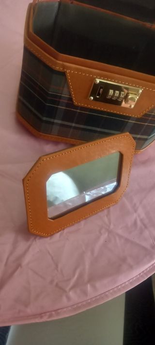 Necesser viaje cuero marrón-negro