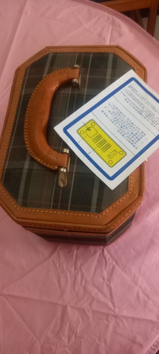 Necesser viaje cuero marrón-negro