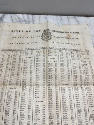 Loteria Listado aiglo XIX