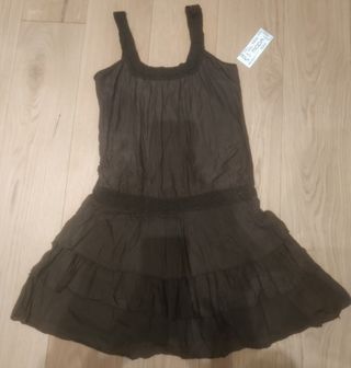 Vestito marrone - spalline in pizzo