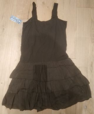 Vestito marrone - spalline in pizzo