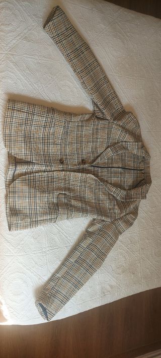 Americana cuadros beige-marrón