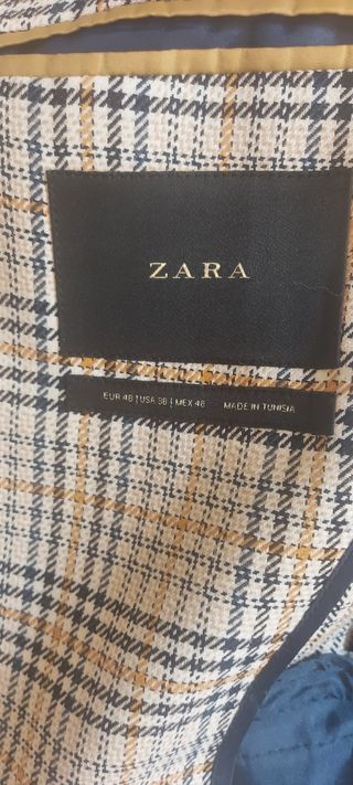 Americana cuadros beige-marrón