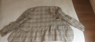 Americana cuadros beige-marrón