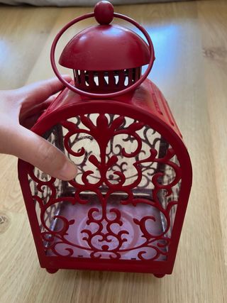 Farol rojo metal IKEA