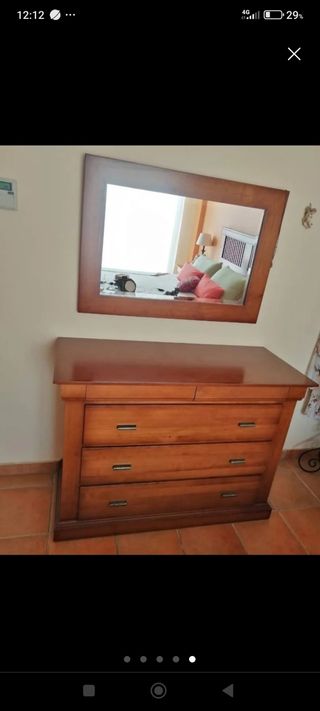 Cómoda espejo madera maciza