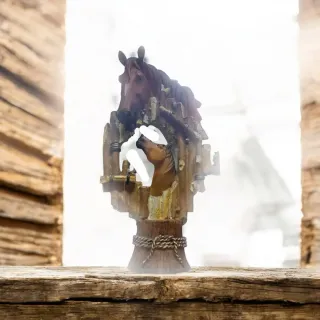 Escultura caballos cerámica