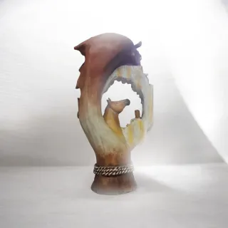 Escultura caballos cerámica