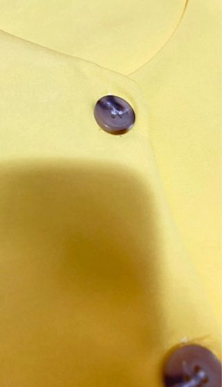 Gilet lungo giallo - Bottoni legno