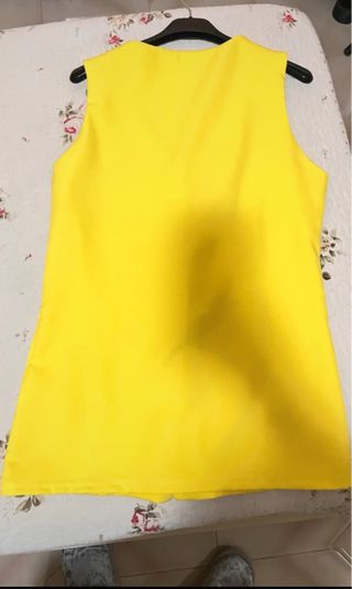 Gilet lungo giallo - Bottoni legno