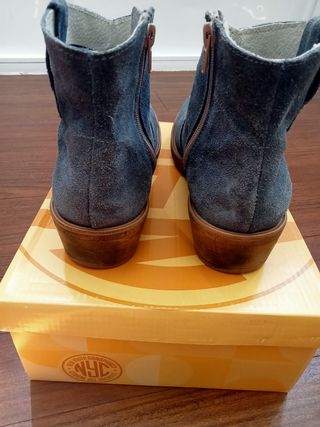 Botines de ante azul 