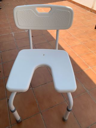 Silla Ducha - Blanca, Metal y Plástico