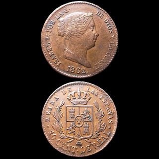 Moneda 10 Céntimos de Real Isabel II 1862 EBC