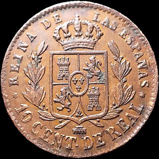 Moneda 10 Céntimos de Real Isabel II 1862 EBC