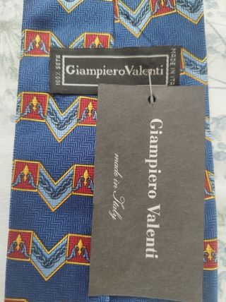 Corbata Italiana Valenti azul - seda.