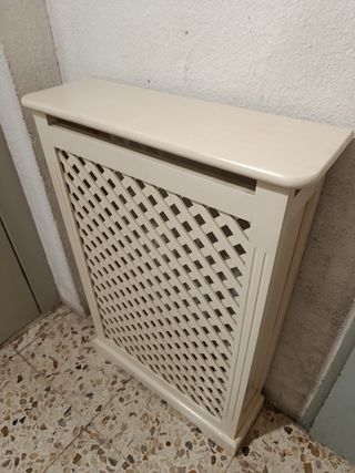 Cubreradiador madera blanco roto