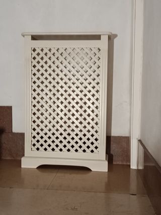 Cubreradiador madera blanco roto