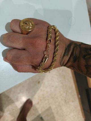 Pulsera trenzada bañada en oro 18 sobre plata 925