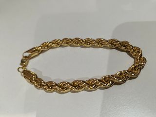 Pulsera trenzada bañada en oro 18 sobre plata 925