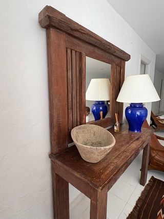 Recibidor antiguo madera maciza espejo