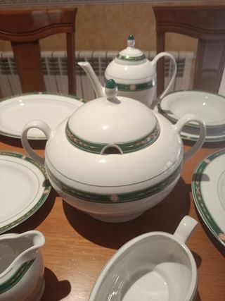 Vajilla Porcelana Pons - Verde y Blanca