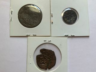 3 Monedas España siglo XVII-XIX