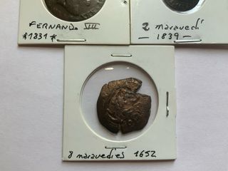 3 Monedas España siglo XVII-XIX