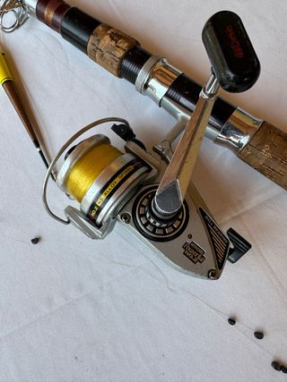 Caña  plegable y carrete pesca vintage Ryobi