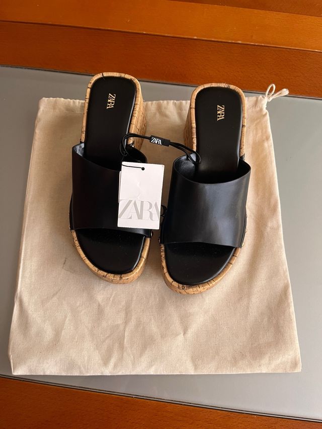 Sandalias Zara Cuña Tacha Nuevas con Etiquetas