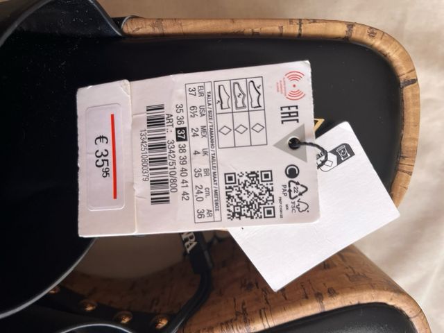 Sandalias Zara Cuña Tacha Nuevas con Etiquetas