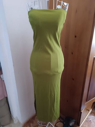Vestido tubo verde oliva