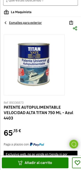 Lote de 4 botes Patente 750ml Azul velocidad alta
