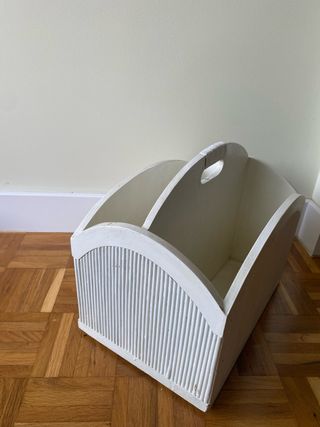 Revistero blanco madera vintage